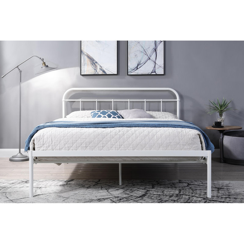 Cofield Open-Frame Bed, Kingsize (5'), White, Open Coil