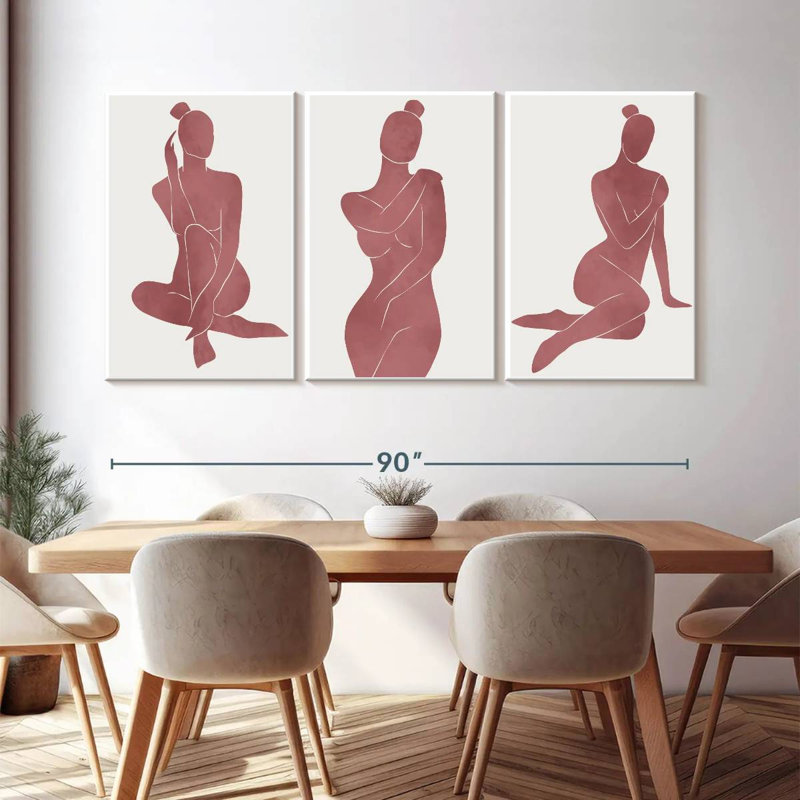 Impression sur toile Minimalist Bare Belle, H 45 po x l 92 po x P 1,25 po