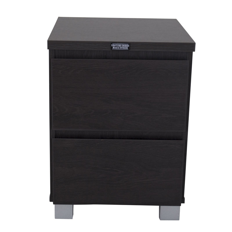 Neill 55cm W Manufactured Wood Bedside Table, Black