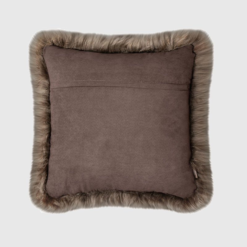 Fieldman Leather Reversible Throw Pillow, Coffee Brown, 18" x 18"