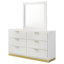 Commode en bois manufacturé et solide à 6 tiroirs avec miroir 59 po Freret-98465161