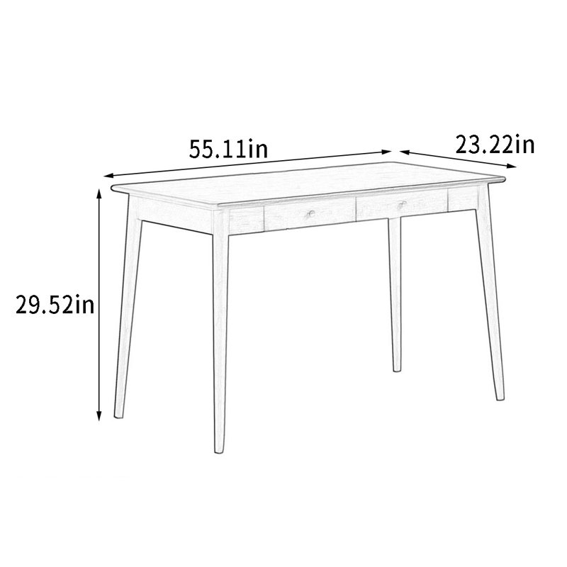 Low-Key Walnut Desk with Brass Handles