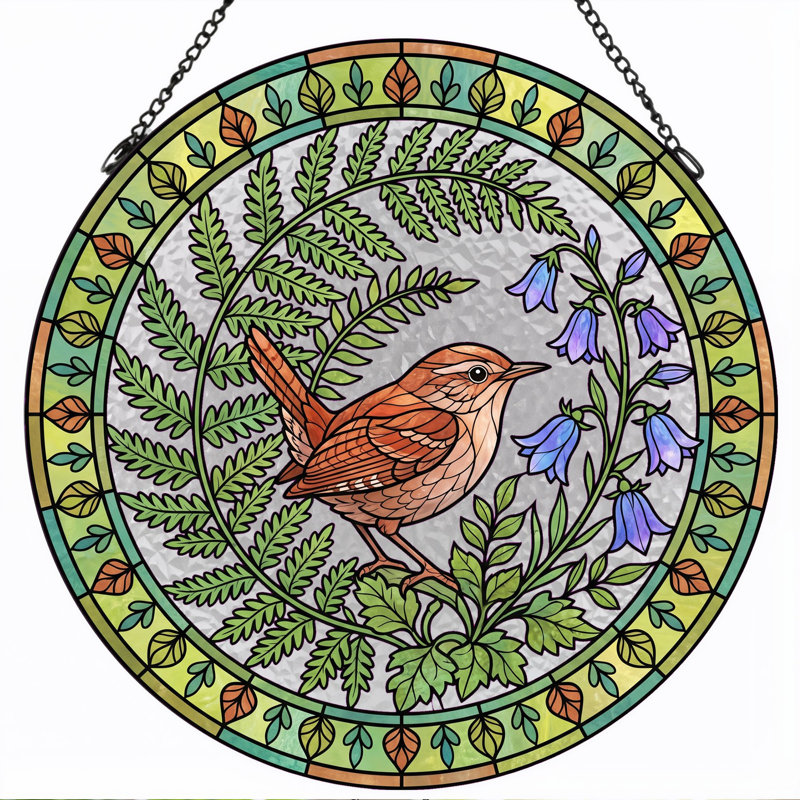 Panneau de vitrail en verre coloré, 7,8 heures, H 7,8 po