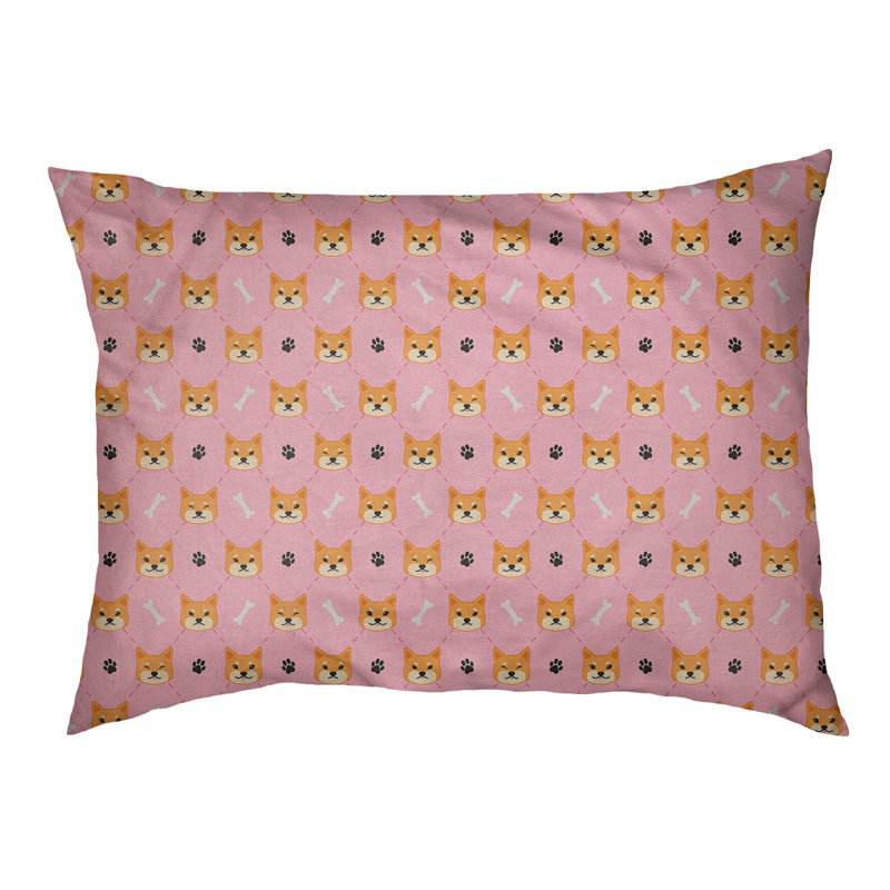 Coussin de concepteur de lit pour chat shiba shiba Campion, L 52 po x l 42 po, Rose