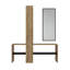 Support de couloir moderne avec miroir, couleur pin, 39,4 x 63,0 x 11,0 pouces | 100% panneau de particules enduit de mélamine, épaisseur: 0,7 pouce | Conception murale, plusieurs tablettes pour le rangement et le style | Élégance industrielle