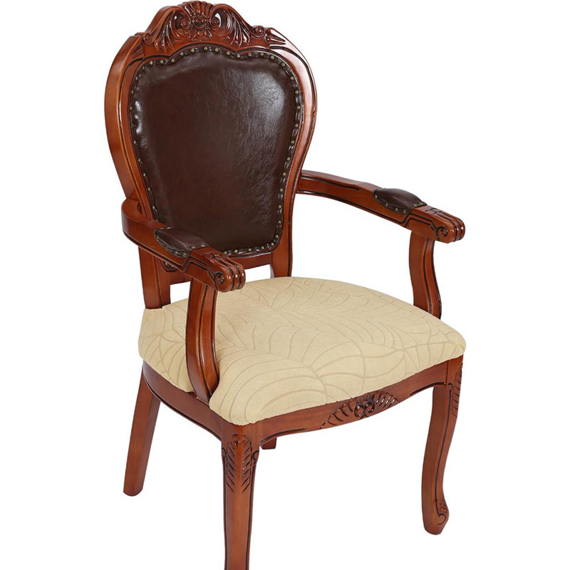 Housses de chaises de salle à manger - Beige - Ensemble de 4 / Tissu résistant à l'eau / Pour chaises avec accoudoirs
