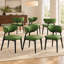 Ensemble de 6 chaises de salle à manger modernes entièrement assemblées en similicuir vert foncé avec des pieds en bois massif-795834296-795834297-795834303