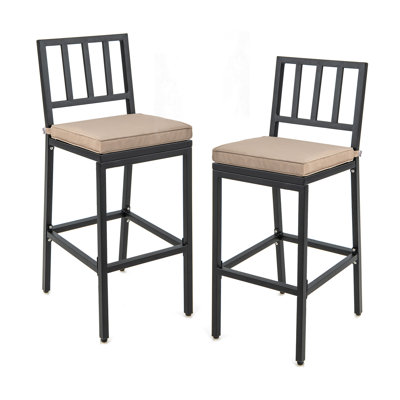 Nayman Upholstered Bar Stool with Iron Frame