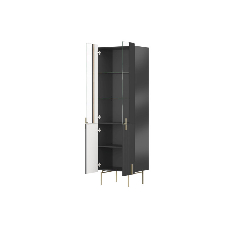 Inniswold Display Cabinet, Black/Gold