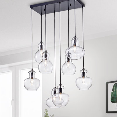Luminaire suspendu géométrique 8 lumières grappe Spillman