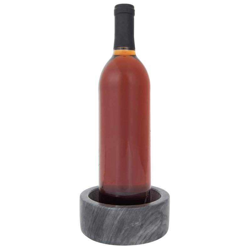 Marble Wine Bottle Coaster, Black Matte