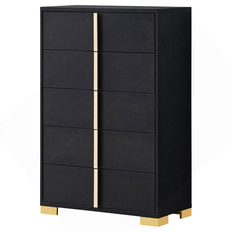Commode 5 tiroirs Medici, Noir