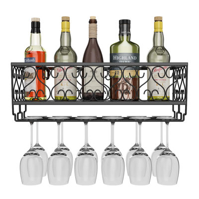 ClassicLiving 12 Bottle Wall Mounted Wine Bottle Glass Rack