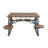 Teak Wood Dining Table with Attached Seats-94225242-94225240-94225241