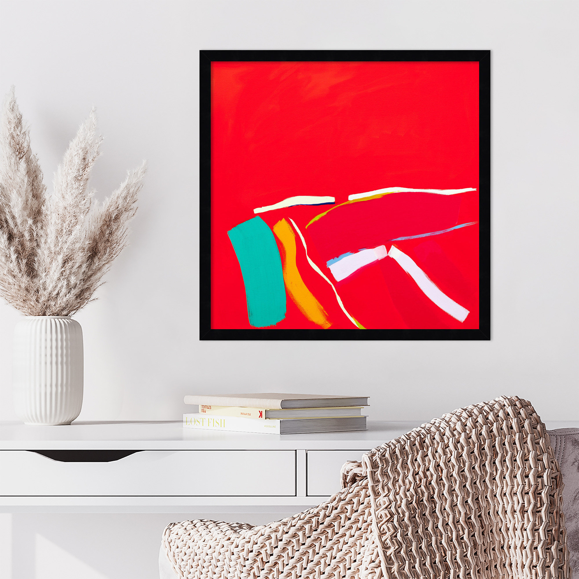 Passion by Angie Kenber Wood Framed Wall Art Print, 21" H x 21" W, Black