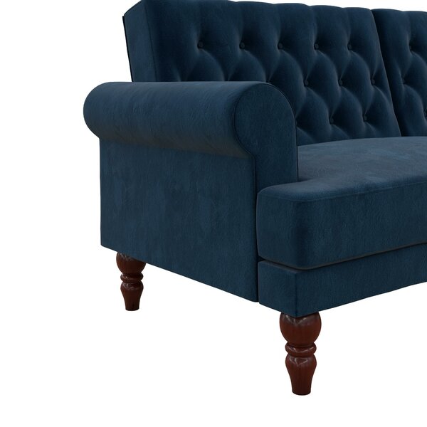 Novogratz Cassidy Twin 83.5'' Upholstered Tufted Back Convertible Sofa ...
