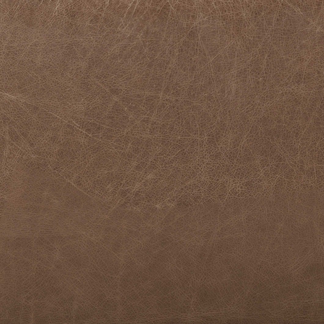 Stassi Genuine Leather Ottoman, Tan