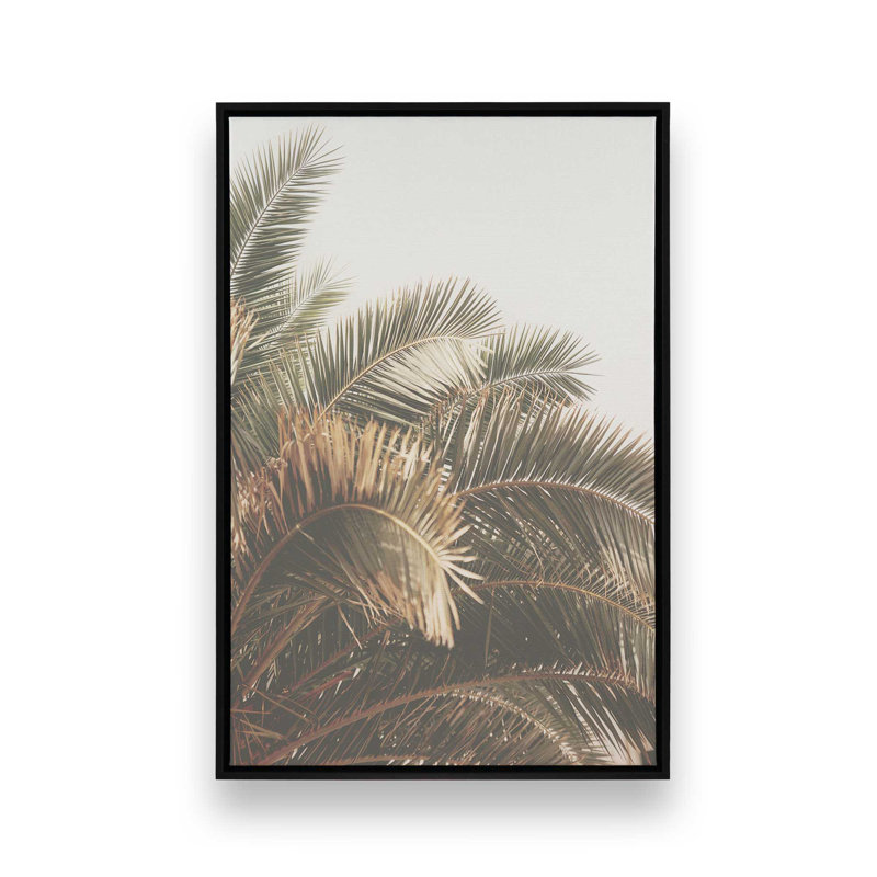 Impression sur toile Palm Grove Bliss, Cadre flottant noir satiné, H 36,75 po x l 24,75 po x P 1,75 po