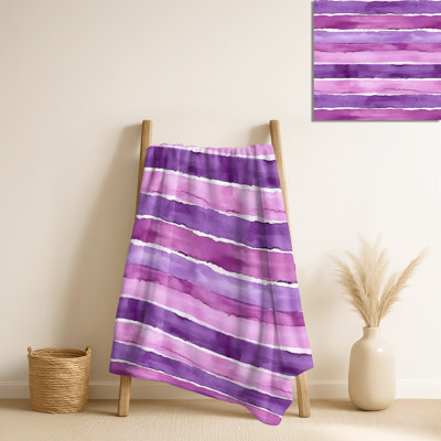Jeté mauve et mauve à rayures lavande mauve et blanc