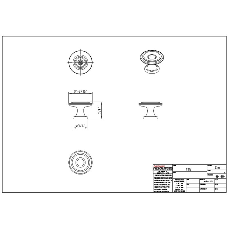 Syracuse 1 3/16" Diameter Mushroom Knob, Satin Nickel