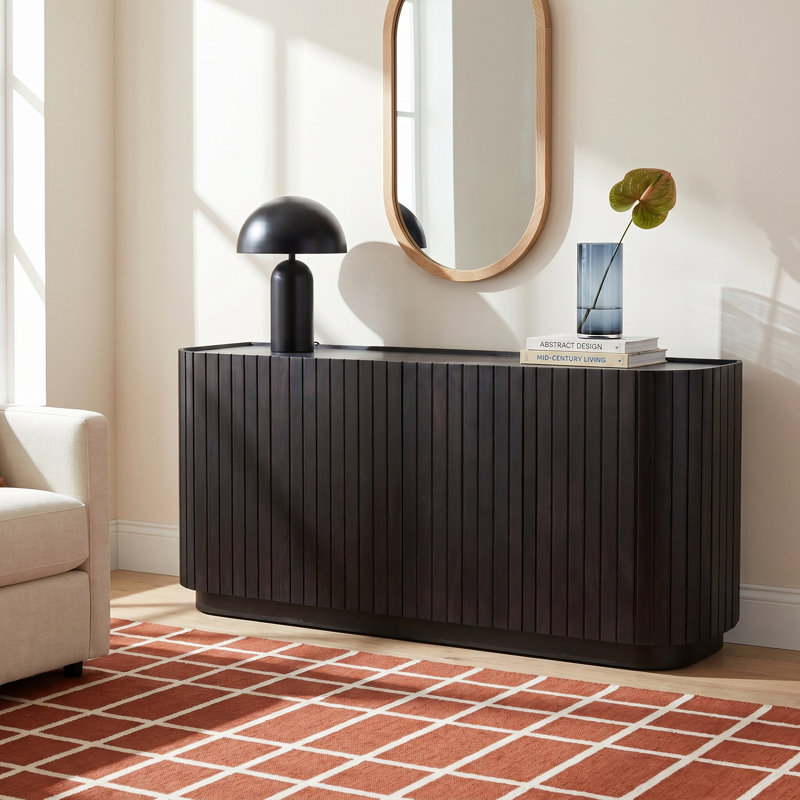 Daley 72'' Solid Wood Sideboard, Black