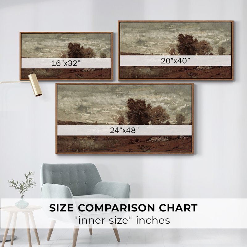 Série paysage - DCCLII - Toile tendue avec châssis tendue, prête à être accrochée, Noyer, H 17 po x l 33 po