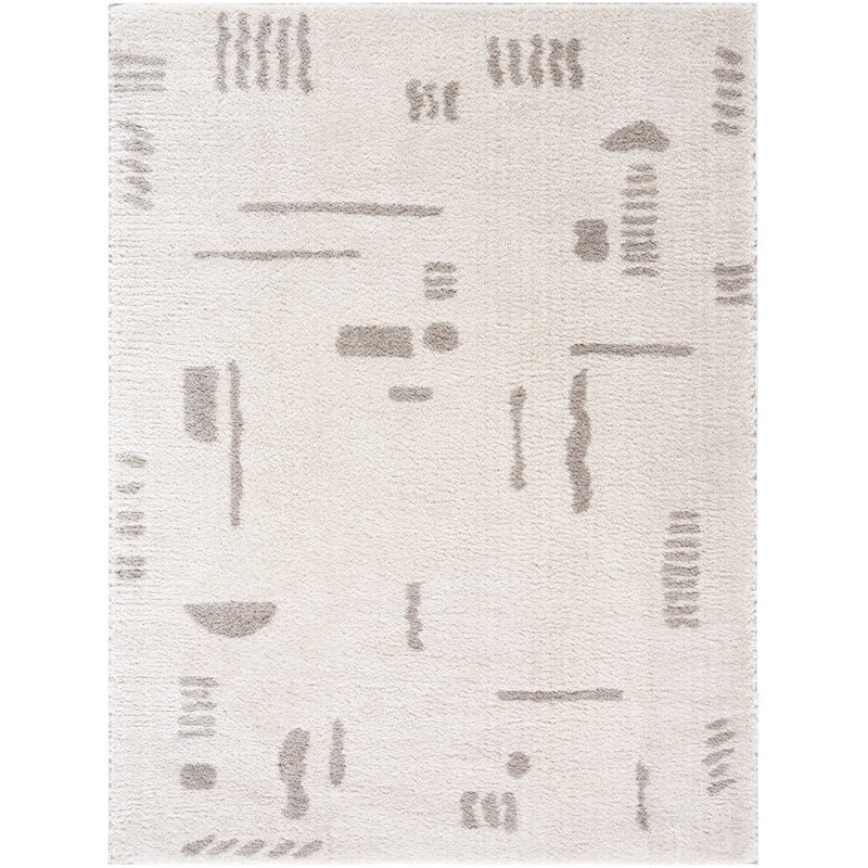 Machine Washable Shaggy Boho Medium Grey Area Rug, Rectangle 160 x 213cm