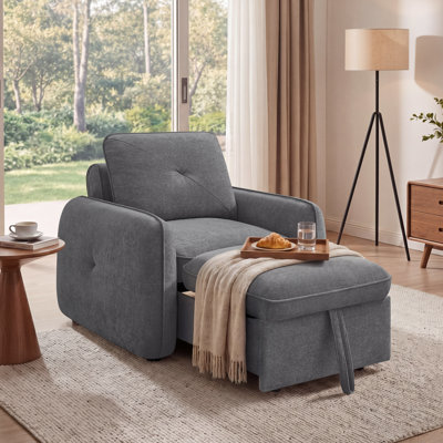 40.94'' Upholstered Pull-Out Accent Chair, Convertible Sleeper Chair