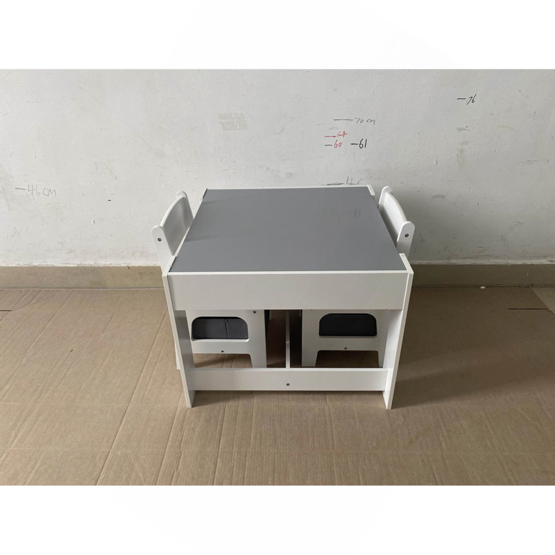 Ensemble de table et de chaises pour enfants, table d'activités en bois 3 en 1 avec tiroir de rangement pour tout-petits Dessin, lecture, artisanat, ensemble de table de table amovible 2 en 1 pour chambre de bébé, salle de jeux