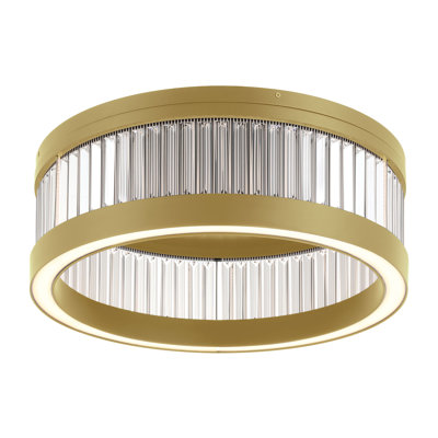Empra, Flush Mount, 24", Gold, Clear Crystal