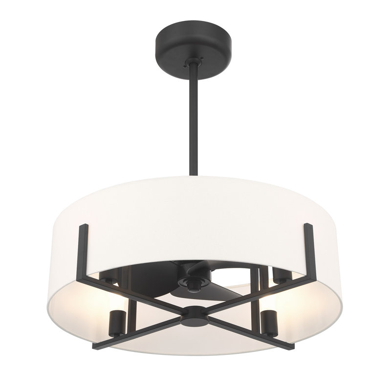 Mansell 4-Light Fan D'Lier in Matte Black, Matte Black