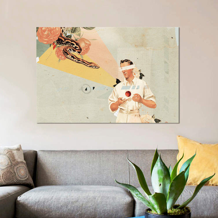 «A», impression sur toile, H 12 po x l 18 po x P 1,5 po, Pas de tapis, Toile tendue
