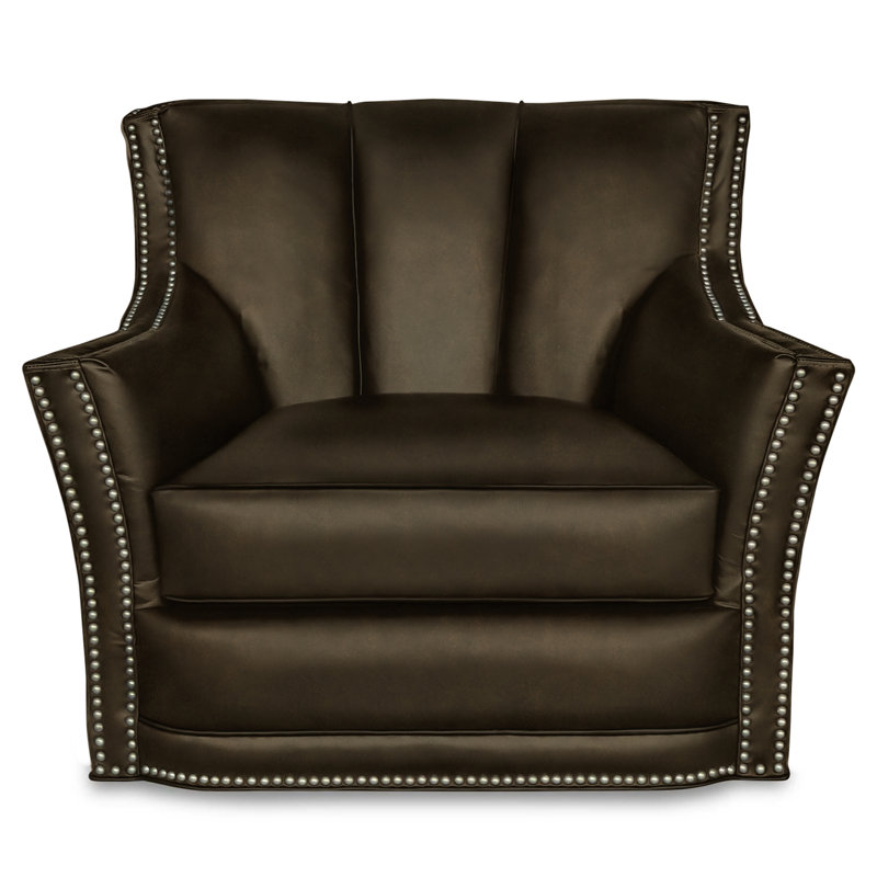 Sophia Leather Swivel Club Chair, Polo (Maestro Artisano), Yes, Espresso