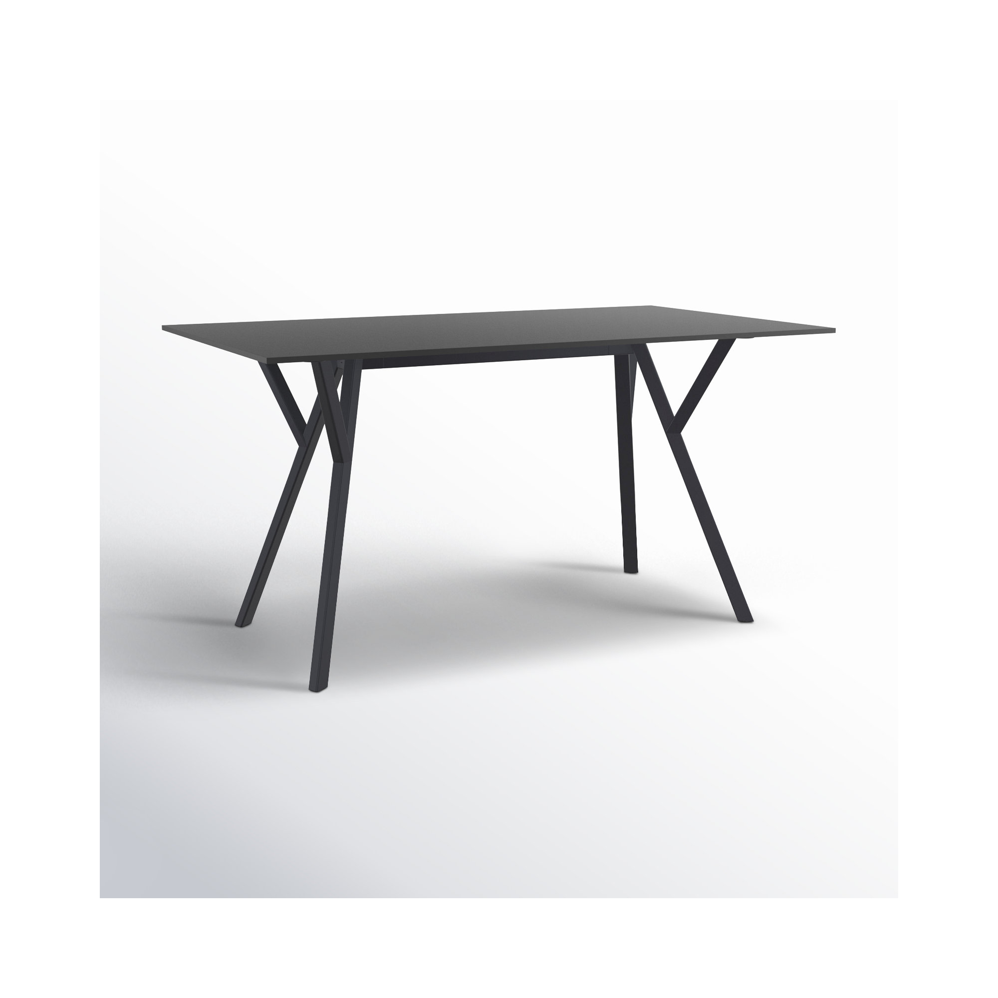 Pontus Synthetic Laminate Outdoor Dining Table, Black, 31.5'' W x 55'' L x 29.5'' H