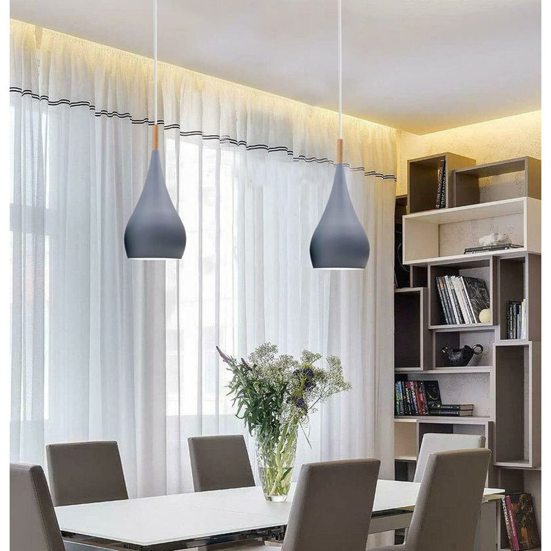 Byrd 1 - Light White Pendant, Grey