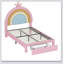 Lit simple tapissier en velours arc-en-ciel avec tiroir de rangement, aucun sommier nécessaire, idéal pour les chambres de princesse-129448254