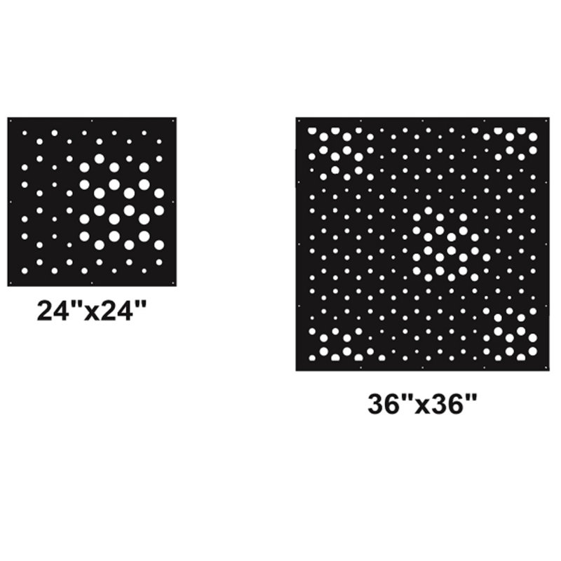 Panneau d'intimité en aluminium découpé au laser en forme de cercle avec art mural en métal thermolaqué pour l'extérieur, clôture de jardin décorative