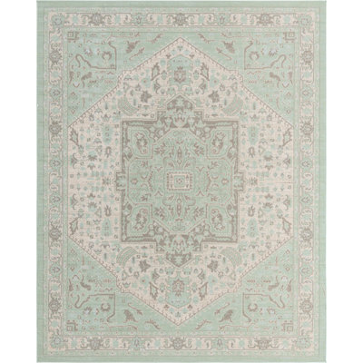 Tapis traditionnel Marciel couleur mousse