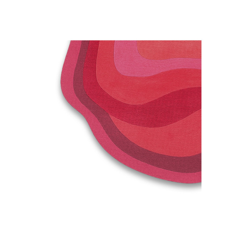 Tapis rose tissé à motif abstrait lavable Mosso, 3'3" x 4'11"