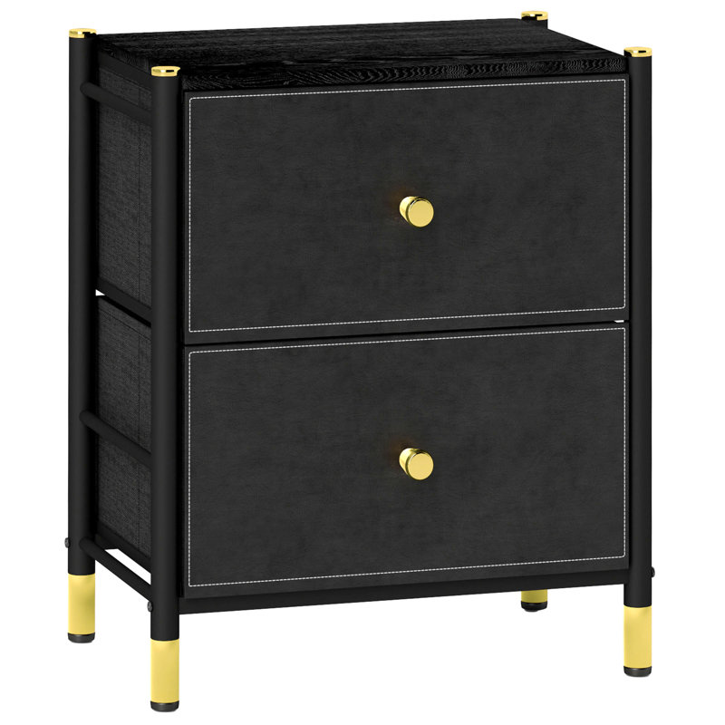 46cm W Steel Bedside Table