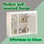 Armoire de rangement murale moderne 42 "avec porte miroir, 6 tablettes ouvertes, armoire de rangement en MDF pour salle de bain