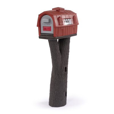 Plastic Post Mounted Mailbox with Magnetic Closure