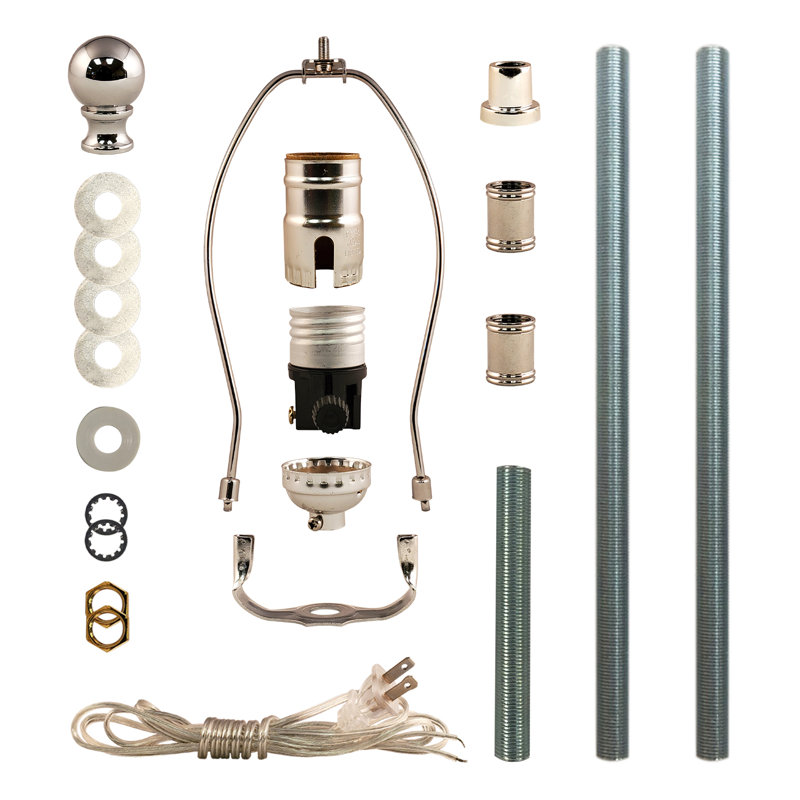 Ensemble d'éclairage de bricolage pour lampe, H 9 po x l 5 po x P 1,5 po, Nickel brossé