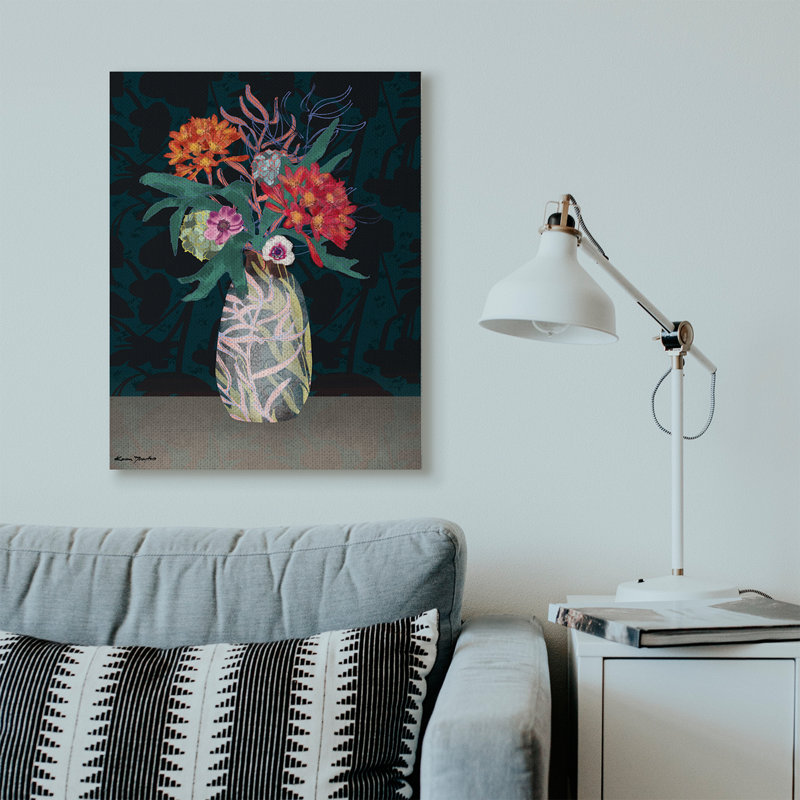 " Flower Vase Pattern Collage Design " by Karen Dreyfus, Wrapped Canvas, 40" H x 30" W x 1.5" D