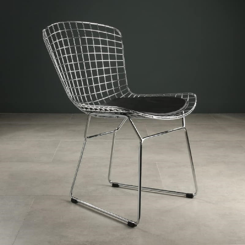 Chaise en métal, Argent argent, Noir, noir, noir, noir