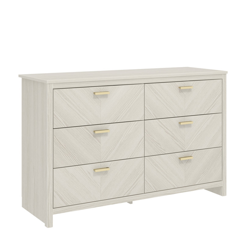 Bonnie 6 Drawer Chest of Drawers, White Oak