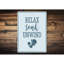 Plaque en aluminium Relax Soak Unwind-58562372