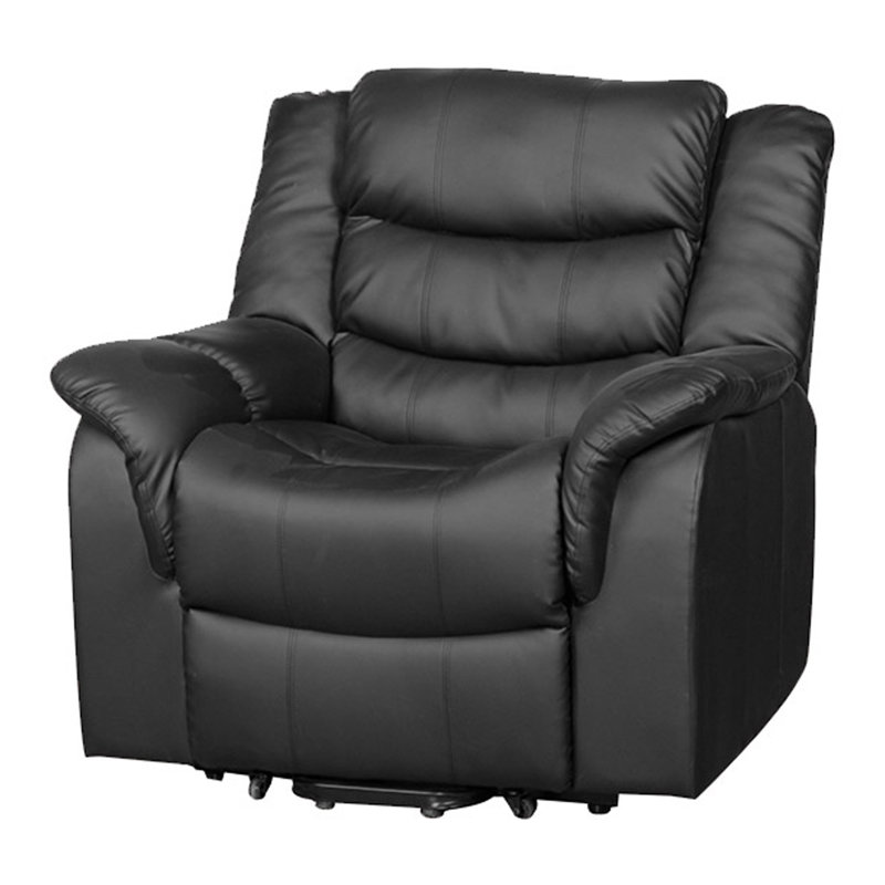 Delreal 92cm Wide Faux Leather Lift Assist Standard Recliner with Massager, Black