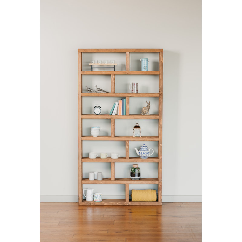 Badlands Solid Wood Library Bookcase, Dark Oak, 211 H x 143 W x 19.5 D cm