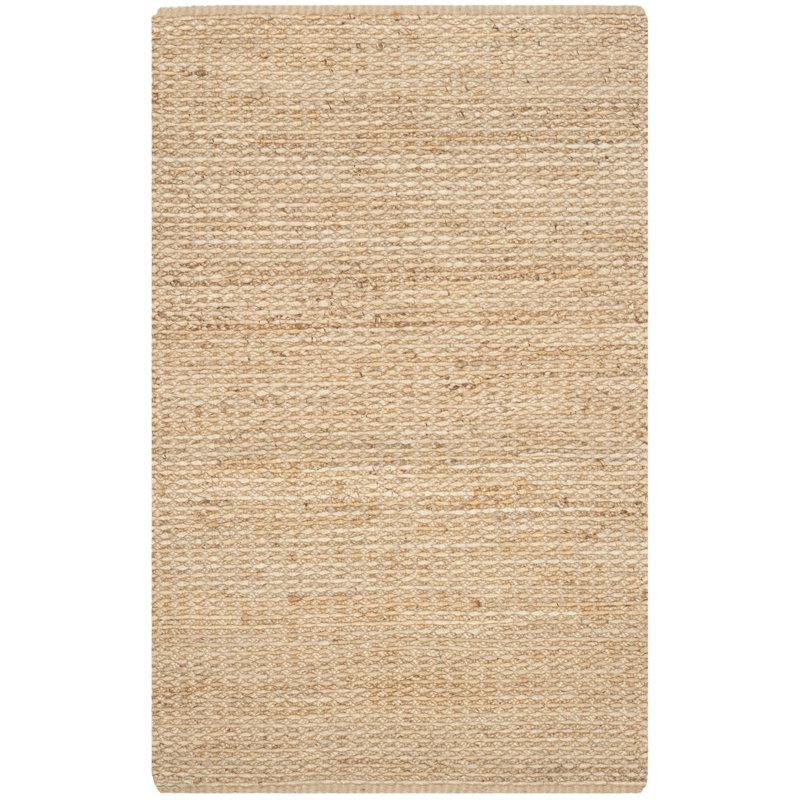 Tapis de couleur unie en jute tissé à la main Uma, Rectangle 6 pi x 9 pi